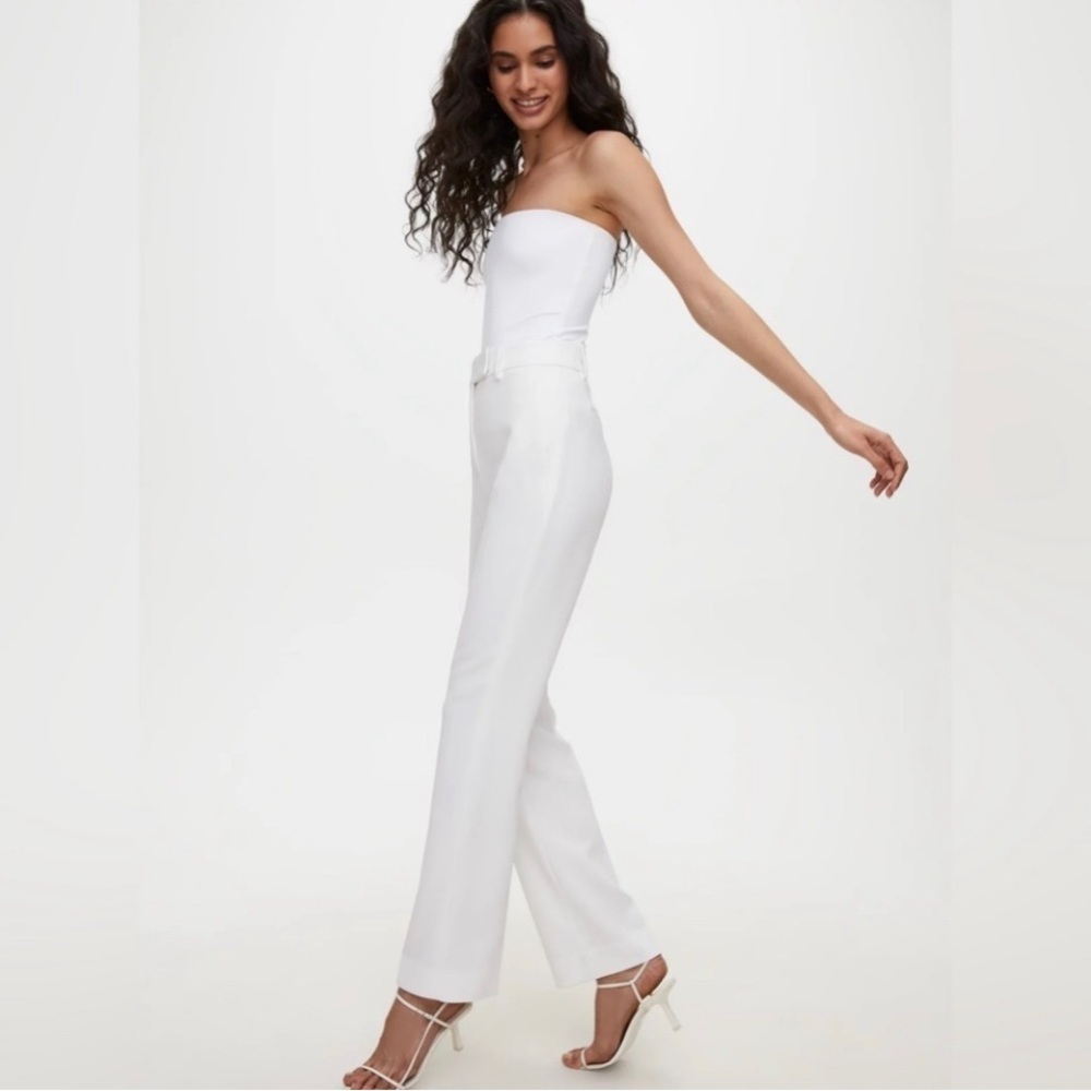 Aritzia Babaton White Trevor Formal Wedding Guest Summer Evening Pant Sz8